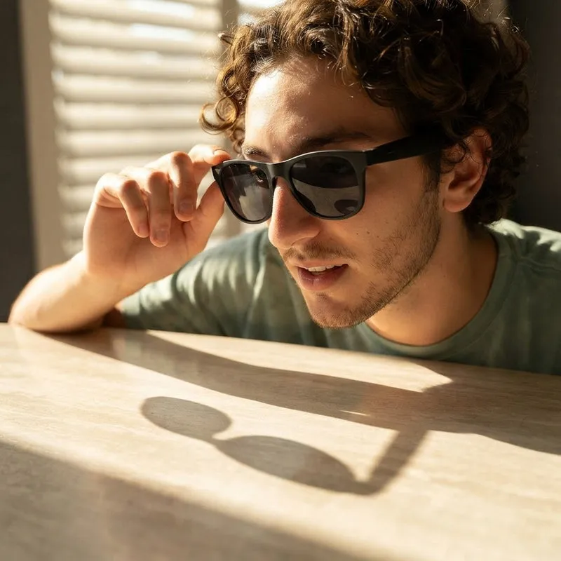 Matte black Lenovo smart AI sunglasses